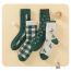 Fashion Green Cotton Plaid Mid-calf Socks Set