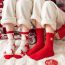 Fashion Red Cotton Printed Mid-calf Socks Set