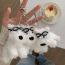 Fashion Black Glasses Puppy Plush Dog Doll Keychain