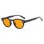 Fashion Bright Black And Deep Orange Ac Studded Oval Sunglasses