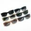 Fashion Transparent Tea Frame Light Gray Square Small Frame Sunglasses