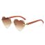 Fashion Gold Frame White Screen Frameless Cut-edge Love Sunglasses