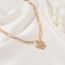Fashion Rose Gold Alloy Zirconium Butterfly Necklace
