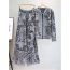 Fashion Grey Blended Printed Knit Top And Wide-leg Pants Two-piece Set