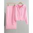 Fashion Pink Blended Rhinestone Sweater Jacket And Skirt Suit