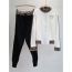 Fashion Red+black Blended Zipper Stand Collar Jacket And Leggings Trousers Suit