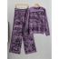 Fashion Purple Blended Printed Knitted Sweater Wide-leg Pants Suit