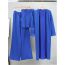 Fashion Blue Blended Knitted Long Shawl Cardigan + Sweater Vest + Wide-leg Pants Three-piece Set