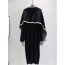 Fashion Black Blended Knitted Shawl Jacket And Long Skirt Suit