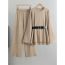 Fashion Brown Blended Knitted Sweater Wide-leg Pants Suit