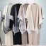 Fashion Camel Blended Knitted Shawl Cardigan Long Skirt Two-piece Set