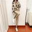 Fashion Grey Blended Knitted Hooded Sweatshirt And Leggings Trousers Set