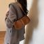 Fashion Brown Pu Rivet Large Capacity Shoulder Bag