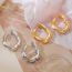 Fashion Silver Gold-plated Copper Irregular Geometric Earrings