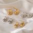 Fashion 4# Gold-plated Copper Geometric Stud Earrings