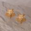 Fashion Star Silver Gold-plated Copper Pleated Star Earrings