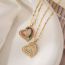 Fashion Color Gold-plated Copper And Zirconium Love Necklace
