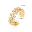 Fashion 3# Gold Plated Copper Geometric Open Ring With Zirconium