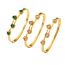 Fashion (gold) Round Green Gold-plated Titanium Steel Bracelet With Round Zirconium