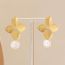 Fashion Gold Soft Folding Petal Earrings