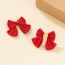 Fashion Red Alloy Bow Earrings