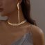 Fashion Collar White K 90593 Copper Diamond Chain Necklace