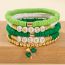 Fashion 4# Polymer Clay Letter Beads Shamrock Hat Bracelet Set