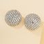 Fashion 2# Geometric Diamond Round Stud Earrings