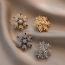 Fashion 2# Copper Diamond Revolving Snowflake Brooch