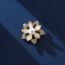 Fashion Gold Copper Diamond Flower Brooch