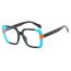 Fashion Bright Black And Blue Ac Color Block Square Large Frame Flat Mirror