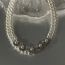 Fashion Silver Double Layer Pearl Beaded Diamond Necklace