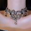 Fashion C Style Silver Alloy Cross Wings Double Layer Necklace