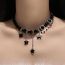 Fashion Black Geometric Beaded Diamond Star Necklace