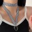 Fashion Silver Geometric Love Fabric Necklace
