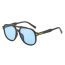 Fashion Leopard Print Frame Gradient Blue Pieces Double Bridge Large Frame Sunglasses