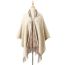 Fashion Red Camel Faux Cashmere Check Print Shawl Hooded Cape