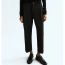Fashion Black Polyester Micro-pleated Straight-leg Trousers