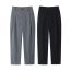 Fashion Grey Polyester Micro-pleated Straight-leg Trousers