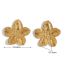 Fashion Gold Stainless Steel Gold-plated Petal Earrings