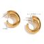 Fashion Silver Stainless Steel Gold-plated Geometric C-shaped Earrings