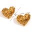 Fashion Silver Stainless Steel Gold-plated Brushed Love Earrings