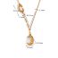 Fashion Gold Titanium Steel Gold Plated Geometric Oval Necklace