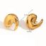Fashion Silver Stainless Steel Gold-plated Small Wave Glossy Earrings