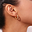 Fashion Gold Stainless Steel Gold-plated Diamond C-shaped Earrings