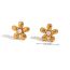 Fashion Mini Zircon Crown Stud Earrings - Gold Stainless Steel Gold-plated Diamond Love Crown Earrings