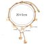 Fashion Gold Stainless Steel Gold Plated Heart Shaped Double Layer Anklet