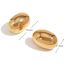 Fashion Silver Stainless Steel Gold-plated Glossy Oval Stud Earrings