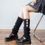 Fashion Button Style Black Button Knitted Socks