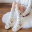 Fashion Button Style Coffee Color Button Knitted Socks